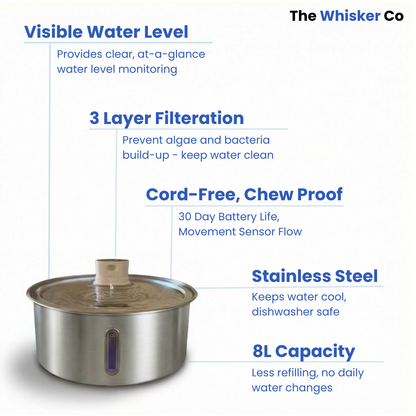 8L Wireless Whisker Co Drinking Fountain